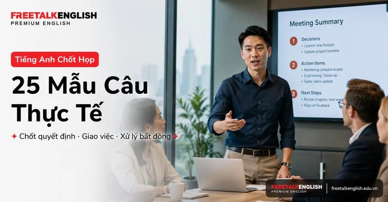 25 mẫu câu tiếng Anh chốt vấn đề trong cuộc họp và chốt deal