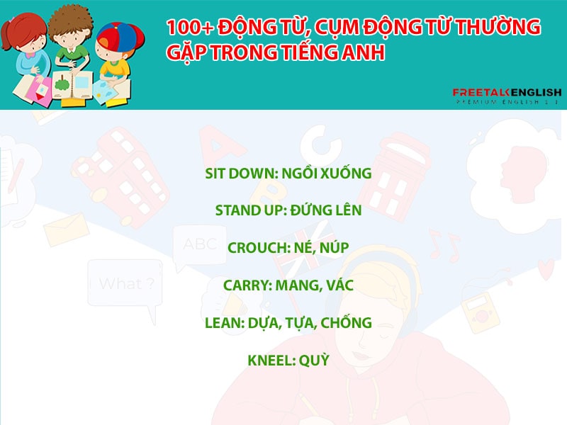 100+ động từ, cụm động từ thường gặp trong tiếng Anh