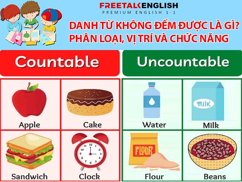 Danh từ không đếm được là gì? Phân loại, vị trí và chức năng cần biết