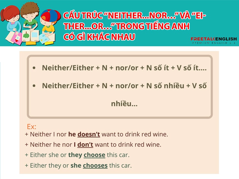 Cấu trúc “Neither...nor…” và “Either...or…” trong tiếng Anh có gì khác nhau