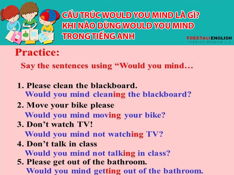 Cấu trúc Would you mind là gì? Khi nào dùng Would you mind trong tiếng Anh