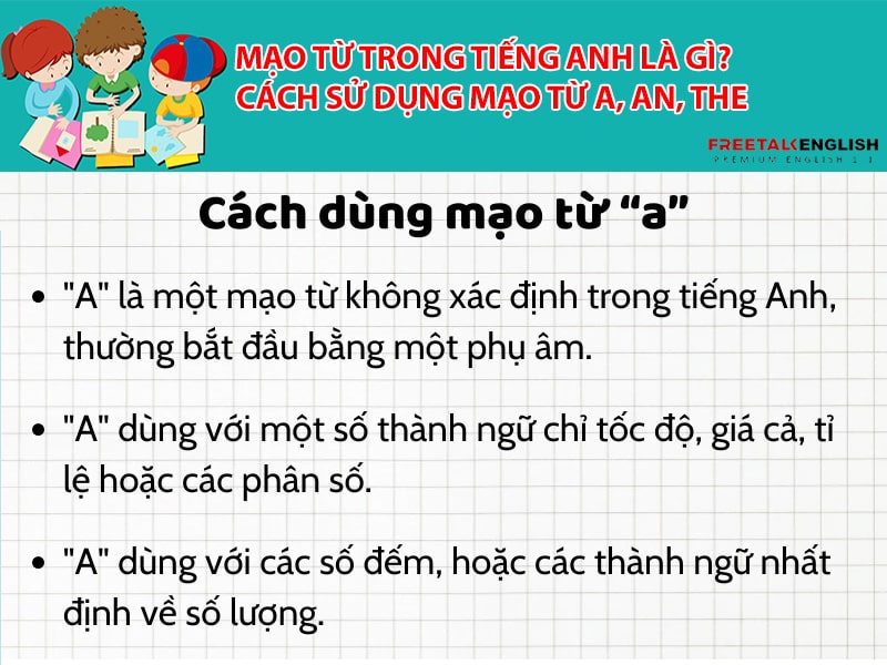 Mạo từ trong tiếng Anh là gì? Cách sử dụng mạo từ a, an, the