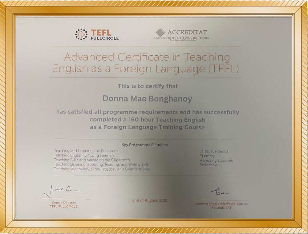 Giáo viên Donna Mae Bonghanoy