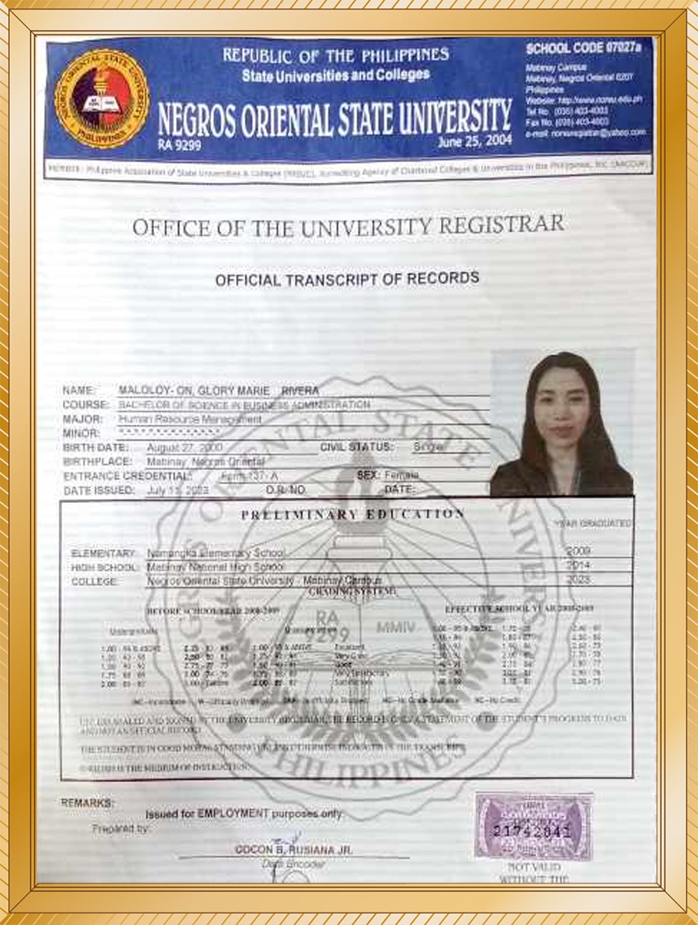 Giáo viên Glory Marie Rivera Maloloy-on