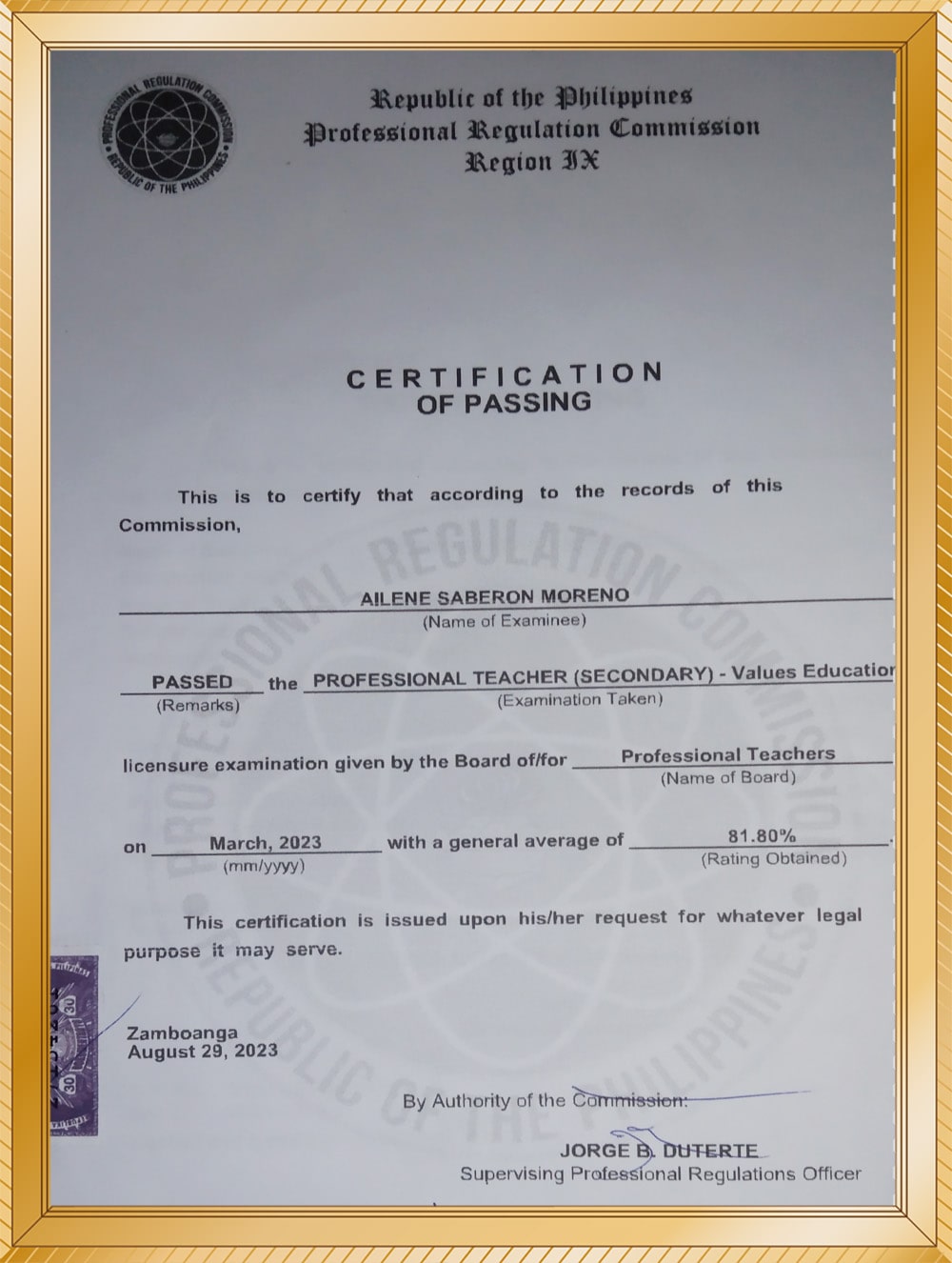 Giáo viên Ailene Saberon Moreno