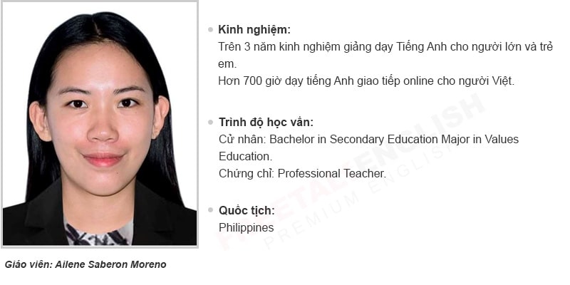 Giáo viên Ailene Saberon Moreno