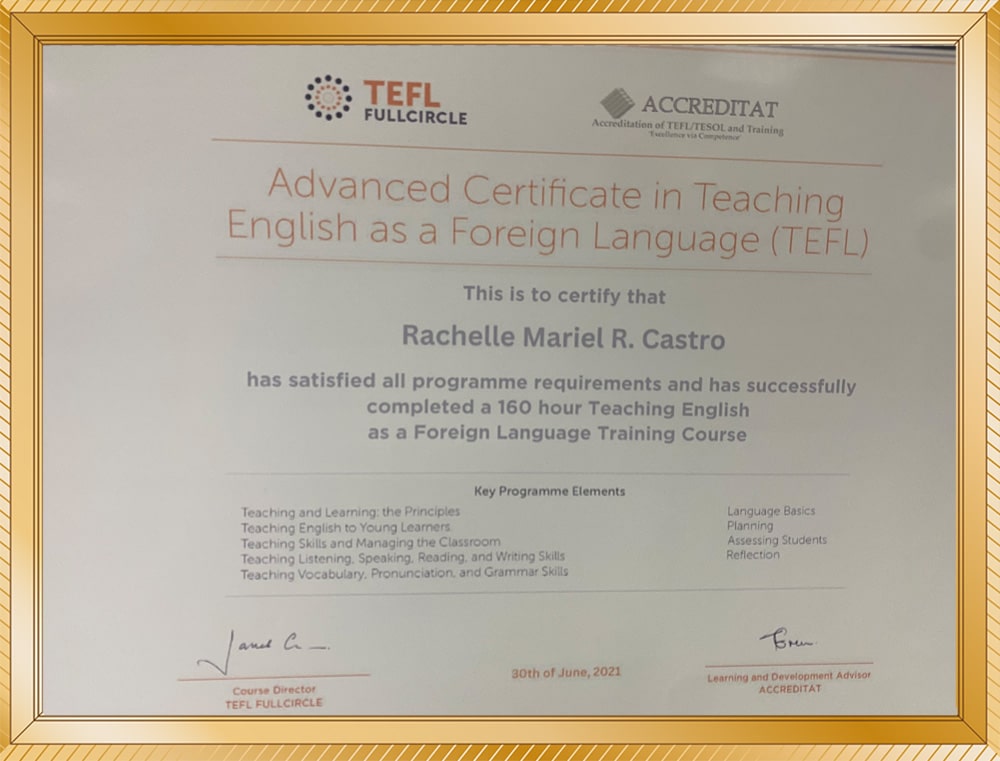 Giáo viên Rachelle Mariel R. Castro