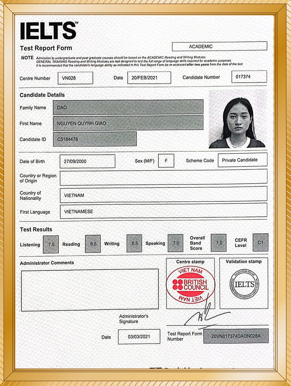 Giáo viên Đào Nguyễn Quỳnh Giao