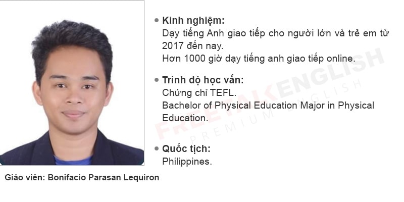 Giáo viên Bonifacio Parasan Lequiron