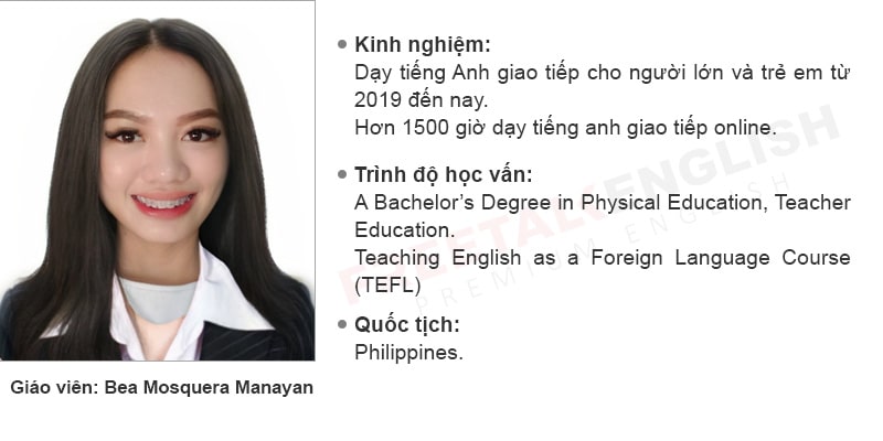 Giáo viên Bea Mosquera Manayan
