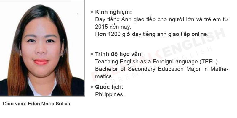 Giáo viên Eden Marie Soliva